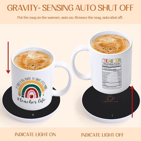 LiqCool Teacher Gifts for Women, Coffee Mug Warmer & It Takes a Big Heart Coffee Mug, Best Teacher Christmas Gifts, Teacher Appreciation Gifts for Daycare/Preschool/Retirement/End of Year(11 Oz) in Saudi Arabia