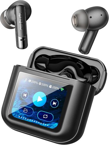 Vivid Wireless Earbuds, Active Noise Cancelling Earbuds with 1.75" Touch Screen, Bluetooth 5.3 Ear Buds with 47H Long Playtime, IPX4 Water-Resistant, 2 Mics for Clear Calls, 6 EQ Presets in Saudi Arabia