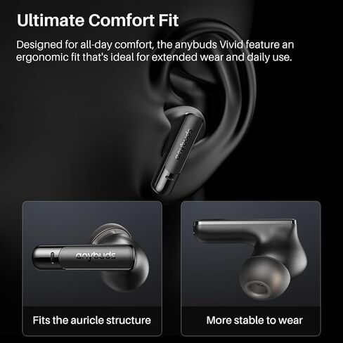 Vivid Wireless Earbuds, Active Noise Cancelling Earbuds with 1.75" Touch Screen, Bluetooth 5.3 Ear Buds with 47H Long Playtime, IPX4 Water-Resistant, 2 Mics for Clear Calls, 6 EQ Presets in Saudi Arabia
