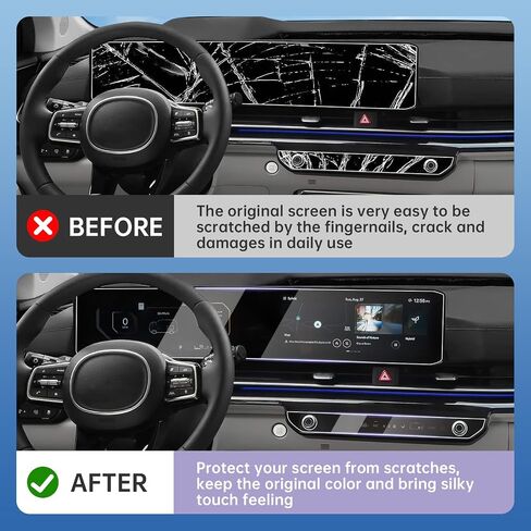 LUWU 2025 Kia K5 Screen Protector Compatible with 2025 Kia K5 Accessories 2025 Kia K5 LXS/GT/GT-Line/EX Screen Protector 2025 Kia K5 Nano Navigation Climate Touchscreen 4PCS in Saudi Arabia