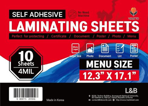Self Stick Laminating Sheets 8.5 x 11 Inches, 4mil, Pack of 20, No Heat, No Machine, Peel and Stick Laminating Sheets, Self Adhesive Contact Paper, Self Sealing Clear Vinyl Stickers by VIOLLETO in Kuwait