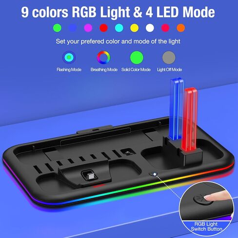 Wireless Mobile Game Controller for iPhone/Android with Phone Case Support - RGB Phone Gaming Controller for Xbox Game Pass, PlayStation, Steam Link, Call of Duty, Roblox, Minecraft and More, Come with Thumb Grip&Crystal Stickers in Saudi Arabia