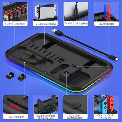 Wireless Mobile Game Controller for iPhone/Android with Phone Case Support - RGB Phone Gaming Controller for Xbox Game Pass, PlayStation, Steam Link, Call of Duty, Roblox, Minecraft and More, Come with Thumb Grip&Crystal Stickers in Saudi Arabia