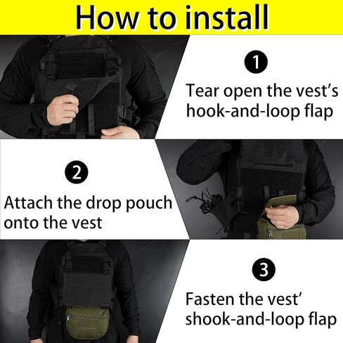 الحقيبة التكتيكية قطرة ، 1000D التكتيكية المتدلي الحقيبة التكتيكية تفريغ الحقيبة ل JPC CPC AVS التكتيكية سترة هوك وحلقة الحقيبة in Kuwait