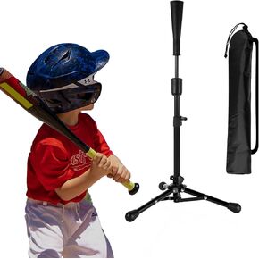 23.5 to 39.76 Inches Baseball Tee for Kids, Batting Tees for Baseball with Carry Bag, Portable Stable Tanner Tee, Baseball Training Equipment Aged 5-12, Softball Tee for Batting and Hitting (Black)