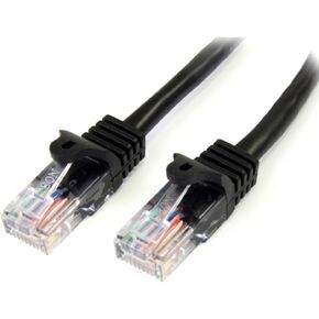 StarTech.com 10m Black Cat5e Patch Cable with Snagless RJ45 Connectors - Long Ethernet Cable - 10 m Cat 5e UTP Cable (45PAT10MBK)