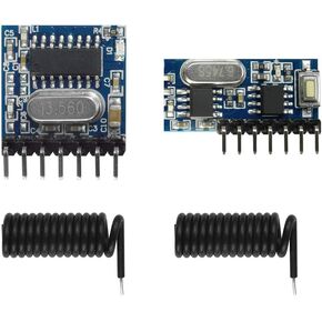 QIACHIP Wireless 433Mhz RF Module Receiver and Transmitter Remote Control Built-in Learning Code 1527 Decoding 4 Channel Output (Transmitter and Receiver kit)