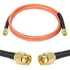 SMA Male to SMA Male Coaxial Cable 50 ohm RG142 Coax Cable Ultra Low Loss Antenna Extension Cable with SMA Connector for 3G/4G/5G/LTE Network Equipment, GPS, RF Radio to Antenna (25FT) in Kuwait