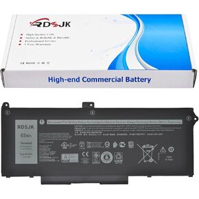 RJ40G M033W 1K2CF Laptop Battery for Dell Latitude 14 5420 15 5520 Precision 15 3560 WK3F1 M3KCN 01K2CF 075X16 WY9DX 0M033W 0WK3F1 0M3KCN 005R42 FDTCY P137G P137G001 P104F P104F001 P104F002 15.2V 63Wh
