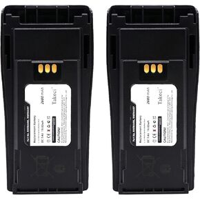 2-Pack 2680mAh NNTN4497DR NNTN4496 NNTN4497CR Li-ion Radio Battery Compatible for Motorola CP040 CP140 CP150 CP160 CP170 CP180 CP200 CP250 CP340 EP450 PM400 Two Way Radio, with Belt Clip