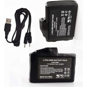 5000mAh 7.4V Rechargeable Li-ion Battery Replacement for Heated Gloves, Socks, Thermal Heated Underwear Clothes with Charger (5000mAh)