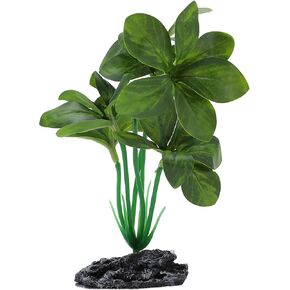 Aquarium Plastic Plants, Reptile Plant Decoration, Aquatic Plant Resin Decor, Betta Fish Tank Realistic Plants for Aquarium, 7.28" Height, Red