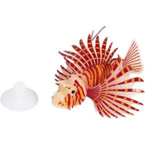 NGe 1pcs Luminous Plastic Lionfish Ornament for Fish Tank Aquarium Decoration (Brown)