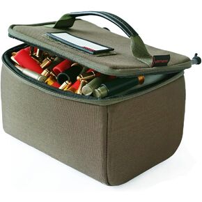Tactical Ammo Bag Magazine Storage case Detachable Inner Space Ammunition Carrier Pouch with ID Patches Ammos Transportation Bag for Pistol Rifle and Shotgun Range