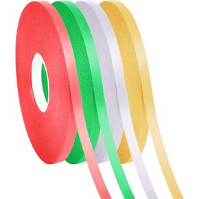 Balloon String Assortment, 4 Rolls Colorful Ribbon for Gift Wrapping Craft Party Decoration 01 Black,Orange 3/16 Inch
