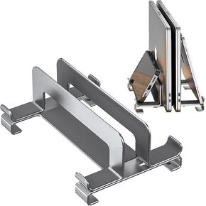 Peastrex Metal Vertical Laptop Desktop Stand Holder with Adjustable Dock Size Fits Laptop to 17.3inches, All MacBook, Surface, Chromebook and Gaming Laptops Silver