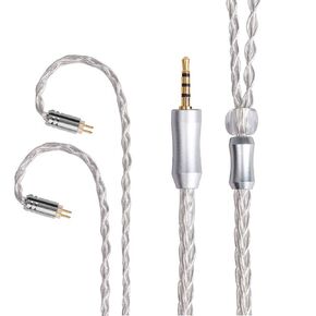 FEDAI Audio Earphone Cable 8 Core Silver Plated Replacement Cable, MMCX Cable Detachable Earphone Cable Replacement Earphone Wire for Shure 846 535 215 315 425 MAGAOSI K5 LZA4 A5 (3.5mm, MMCX)