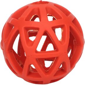 Hollow Dog Ball, Interactive Rubber Pet Chewing Ball Toy Roller Rubber Dog Toy, Durable Chew Toys for Dogs Rubber Dog Balls for Aggressive Chewers Small Breed, Interactive Dog Toy(Red)