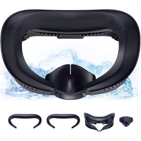 DESTEK Upgraded Cooling Face Pad Compatible with Quest 3 Accessories, Facial Interface Face Cushion Face Cover Replacement
