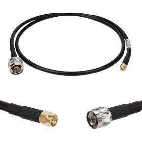 WIZACE 3ft N Male to SMA Male Pure Copper Low Loss Cable, S-MR240 Extension Coaxial for 3G 4G 5G 6G LTE ADS-B Ham GPS WiFi RF Radio to Antenna or Surge Arrester Use (50 Ohm Not for TV)
