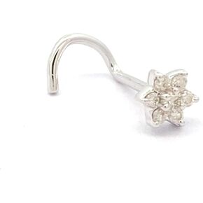 Jewels 14k Yellow Gold Brilliant Cut Diamond Flower Wedding Nose Body Piercing Ring Stud Pin