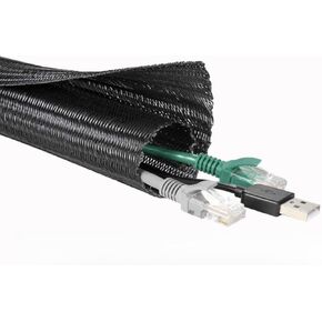 WHCHSU 6.5ft - 1/2 inch Cord Protector Cable Sleeve Split Wire Loom Tubing - Cable Management for Power, Audio, USB Cords - Protects from Pets, Organizes Desk, Hides Cords - TV, Computer Compatible
