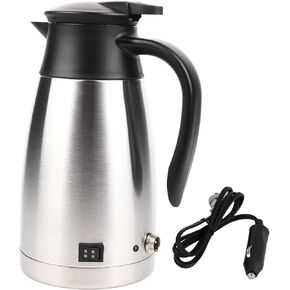 Acouto 24V Car Electric Kettle 1000ml Stainless Steel Auto Shut Off Water Heating Boiling Pot for Hot Water Coffee Tea