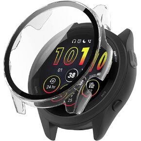FanTEK Compatible for Garmin Forerunner 165/165 Music Watch Case for Women Men, Scratch Resistant Shock Absorbing Case, Black