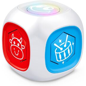 Learning Cube Toys for 1+ Year Old Girl, Bilingual Cube with Music & Light, Educational Toy for Toddler Age 1-2, Early Learning Musical Baby Toys 12-18 Month, Christmas Birthday Gifts for Kids Aged 1+