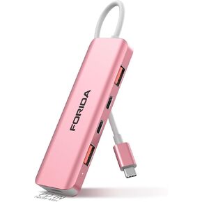 USB C Hub, 10Gbps USB C Splitter for Laptop, 2 USB C 3.2 Gen 2 and 2 USB A 3.2 Gen 2 Data Ports, 100W Power Charging, for MacBook Air/Pro, Surface Pro, XPS, PC, Flash Drive, Sansung, Dell
