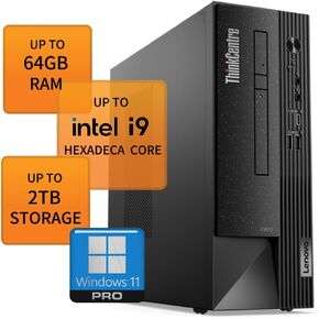 Lenovo ThinkCentre Neo 50s SFF Business Desktop Computer | Windows 11 Pro | 16GB RAM | 256GB SSD + 1TB HDD | DisplayPorts | HDMI | RJ45 | USB Type-C | Intel Fast Multi-Tasking 6-Core i5