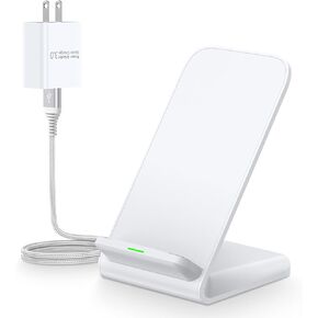 Fast S24 FE Ultra Samsung Wireless Charger Stand with QC3.0 Android Charger Block for Samsung Galaxy Z Fold 6 Flip 6 5 S24+ S23 S22 S21, 15W Cargador Inalámbrico Cordless Charging Phone Holder Dock