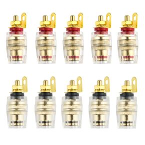 WMYCONGCONG 10 PCS Speaker Terminal Connectors Banana Plug Socket Binding Post 4mm Banana Plug Socket Connector for Amplifier Speaker Terminal in-Wall Plate