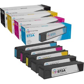 LD Products Compatible HP 972A Ink Cartridges Replacements for HP PageWide Pro MFP 477dw 577dw 452dn 552dw 577z 477dn 477dw 452dw (BCMY 5-Set, SY)
