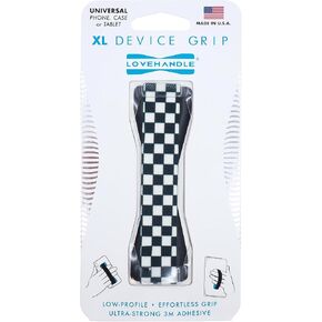 LOVEHANDLE Tablet/XL Grip for Most Tablets and Large Smartphones- Black and White Checkered