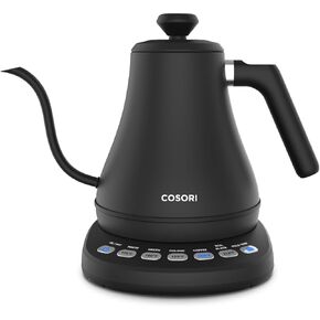 COSORI Electric Gooseneck Kettle Smart Bluetooth with Variable Temperature Control, Pour Over Coffee Kettle & Tea Kettle, 100% Stainless Steel Inner Lid & Bottom, Quick Heating, Matte Black