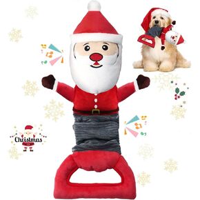 Christmas Dog Toys for Large Dogs: Squeaky Dog Toys with Crinkle Paper - Tug of War Stuffed Plush Dog Toy - Interactive Dog Chew Toys for Large Medium Small Breed