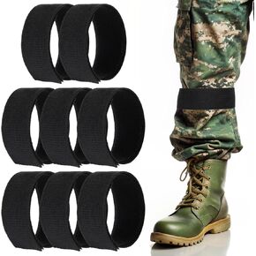 8Pcs Boot Blousers, Ankle Straps, Elastic Military Boot Straps Blousing Straps, Trousers Blouses Straps, Ankle Hook and Loop, Boot Bands for Fishing Hunting Hiking Cycling Gardening Uniform