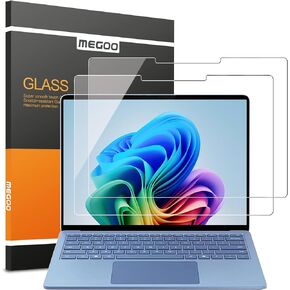Megoo (2 Pack Glass Screen Protector for Surface Laptop 7 15 Inch (2024 AIPC), Anti-Scratch, HD Clear Glass, Surface Pen Compatible