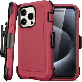 for Black iPhone 16 Pro Case with Belt Clip, for Shockproof iPhone 16 Pro Case Heavy Duty,3 Layers of Sturdy,Anti-Drop,Military-Grade Defender Cover for iPhone 16 Pro Case Black