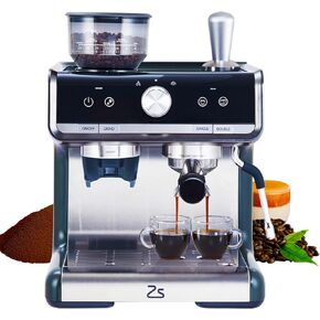 20 Bar Espresso Machine with Grinder, Semi-Automatic Espresso Coffee Maker with Milk Frother for Home Barista, Professional Coffee Machine for Cappuccinos or Lattes, Gift for Dad Mom Coffee Lover