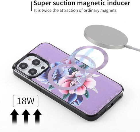 LITOU Compatible for iPhone 14 Plus Wallet Case for Women with Detachable Magnetic Phone Case Support Wireless Charging,RFID Blocking Card Holder,Crossbody Strap Wristlet.B4 in Kuwait