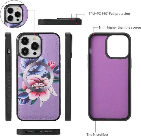 LITOU Compatible for iPhone 14 Plus Wallet Case for Women with Detachable Magnetic Phone Case Support Wireless Charging,RFID Blocking Card Holder,Crossbody Strap Wristlet.B4 in Kuwait