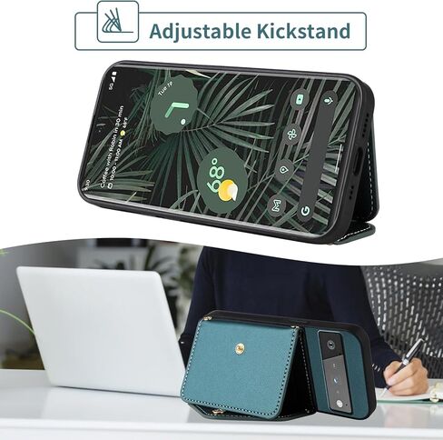 Wallet Case for Google Pixel 6 Pro with Wrist Lanyard Shoulder Strap,PU Leather Credit Card Holder Stand Accessories Cell Phone Cover for Pixel6Pro Pixel6 XL 6XL Pixle 6Pro 5G Women Men Black in Kuwait