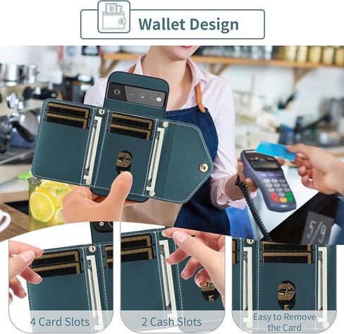 Wallet Case for Google Pixel 6 Pro with Wrist Lanyard Shoulder Strap,PU Leather Credit Card Holder Stand Accessories Cell Phone Cover for Pixel6Pro Pixel6 XL 6XL Pixle 6Pro 5G Women Men Black in Kuwait