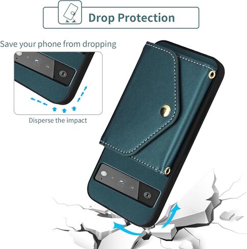 Wallet Case for Google Pixel 6 Pro with Wrist Lanyard Shoulder Strap,PU Leather Credit Card Holder Stand Accessories Cell Phone Cover for Pixel6Pro Pixel6 XL 6XL Pixle 6Pro 5G Women Men Black in Kuwait