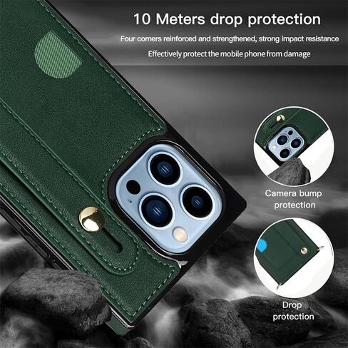 Ysnzaq Crossbody Wallet Case for Apple iPhone 16 Pro (Not 16), Adjustable Long Lanyard with Card Slot Holder Phone Cover for Apple iPhone 16 Pro WD Rose Gold in Saudi Arabia