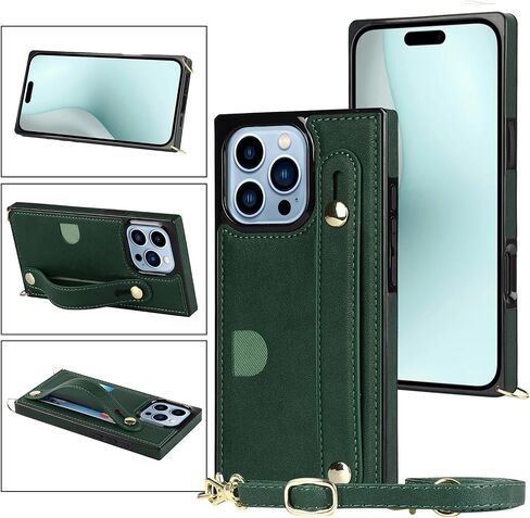Ysnzaq Crossbody Wallet Case for Apple iPhone 16 Pro (Not 16), Adjustable Long Lanyard with Card Slot Holder Phone Cover for Apple iPhone 16 Pro WD Rose Gold in Saudi Arabia