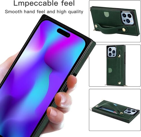 Ysnzaq Crossbody Wallet Case for Apple iPhone 16 Pro (Not 16), Adjustable Long Lanyard with Card Slot Holder Phone Cover for Apple iPhone 16 Pro WD Rose Gold in Saudi Arabia