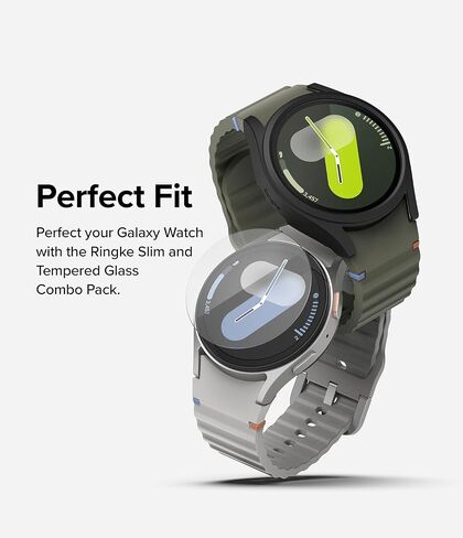 Ringke Slim & Glass [Anti-Yellowing Case + Glass] Compatible with Samsung Galaxy Watch 7 Case (40mm) and Screen Protector, Lightweight Solid Cover & Tempered Glass - Clear in Saudi Arabia